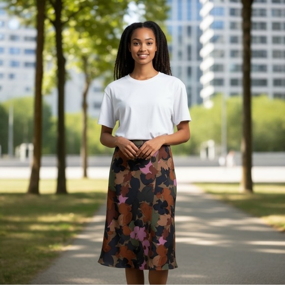 Time and Tru Dresses & Skirts - Time and Tru Multicolor Floral Midi Skirt